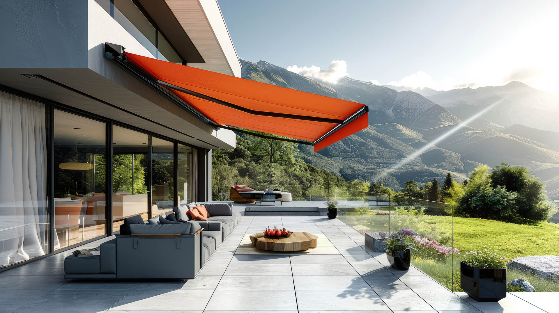 Tenda da sole su terrazzo