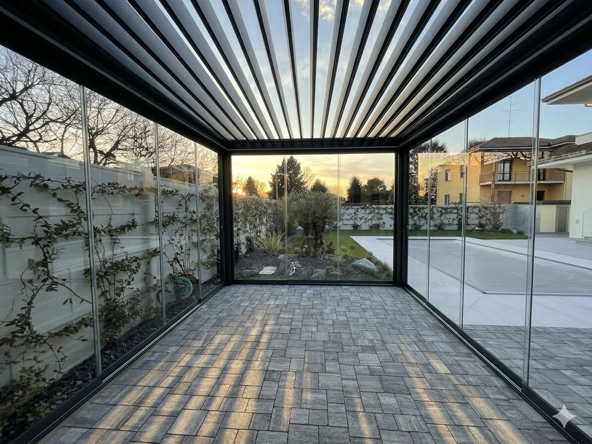 Rendering Pergola Bioclimatica Vista Dentro - 2