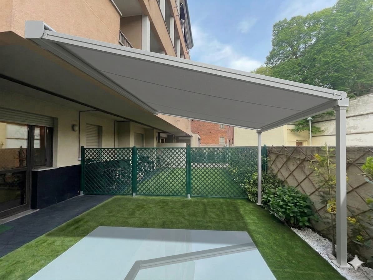 Rendering pergola addossata Openhouse Abbiategrasso